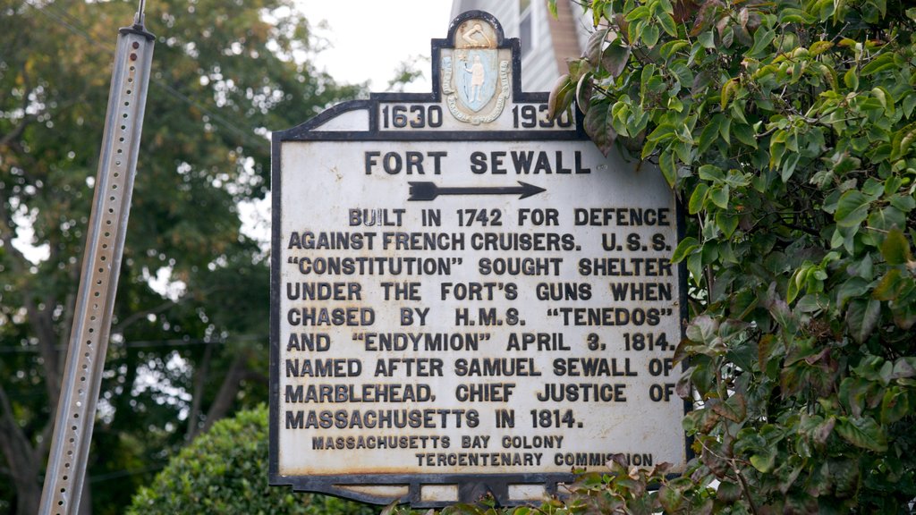 Marblehead featuring signage