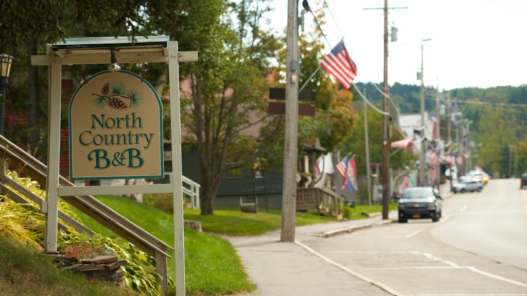 Rangeley which includes signage