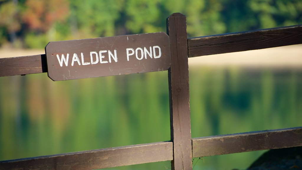 Walden Pond featuring signage