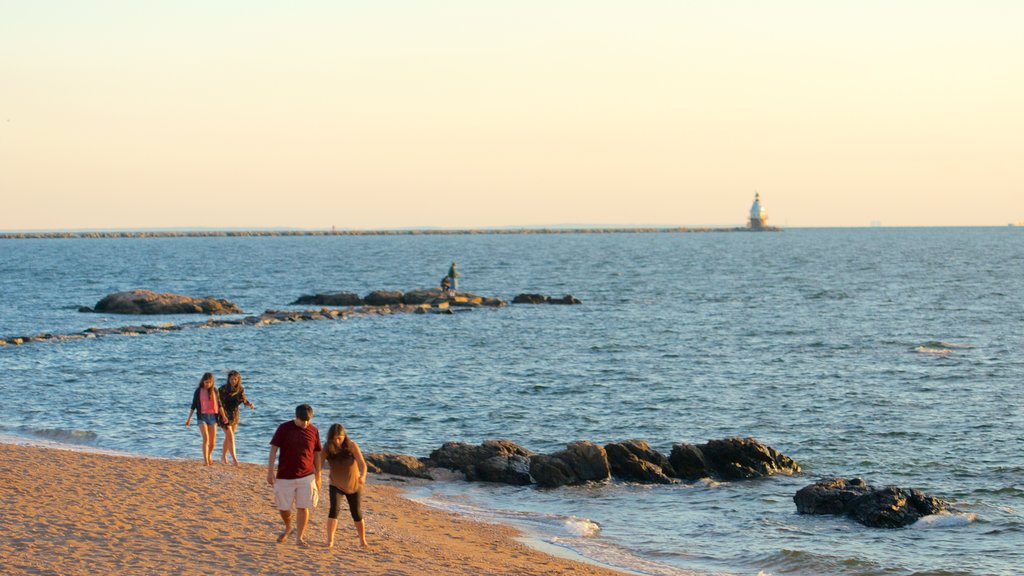 Lighthouse Point Park which includes a sandy beach