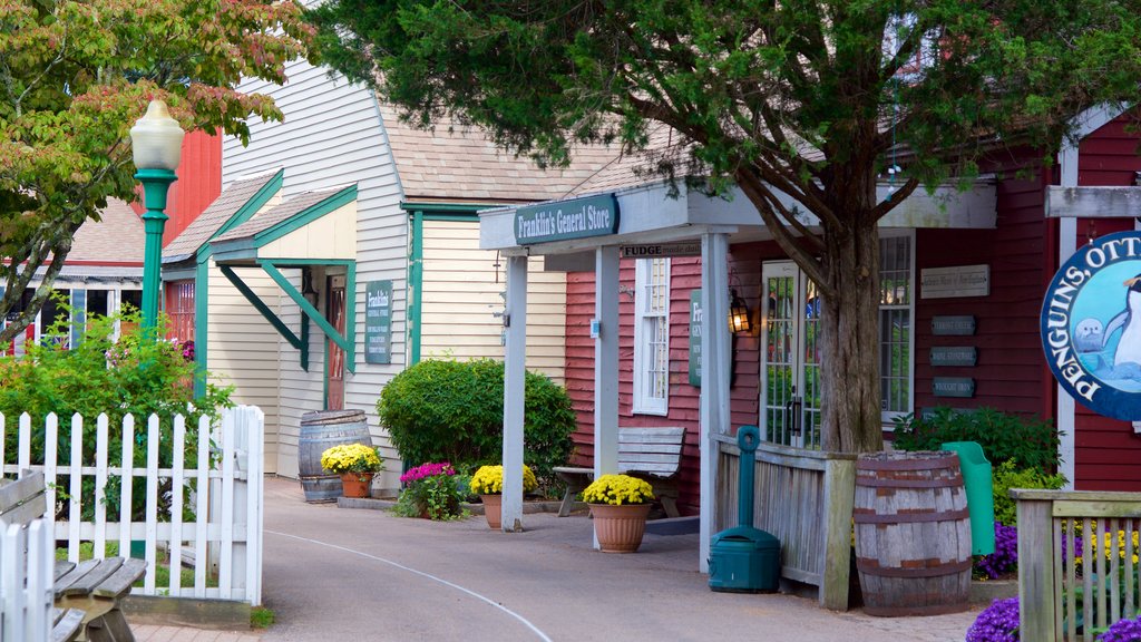 Olde Mistick Village showing a small town or village