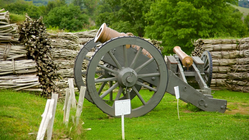 Fort Ligonier featuring farmland and a monument