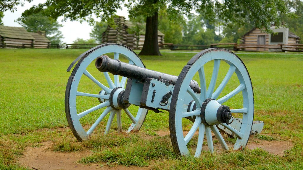 Valley Forge National Historic Park mostrando elementos del patrimonio y un monumento