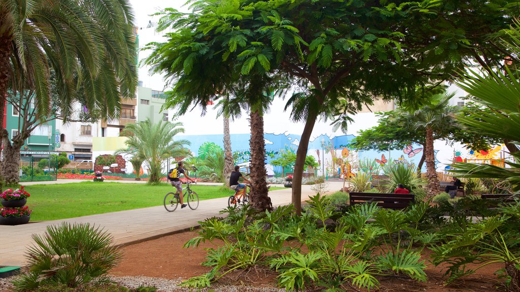 Las Palmas de Gran Canaria showing cycling and a garden