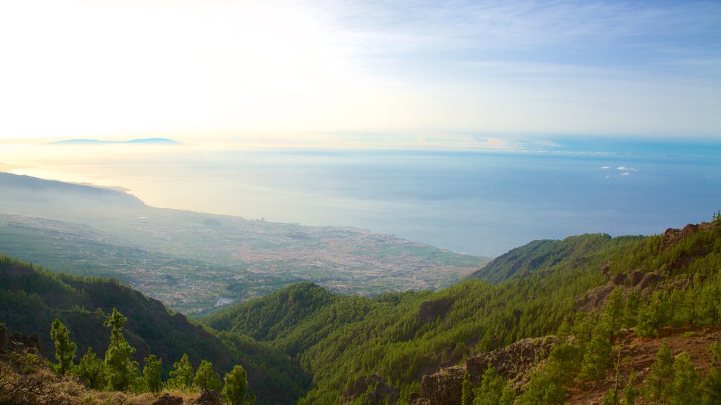 Santiago del Teide ofreciendo vista panorámica, un atardecer y vista general a la costa