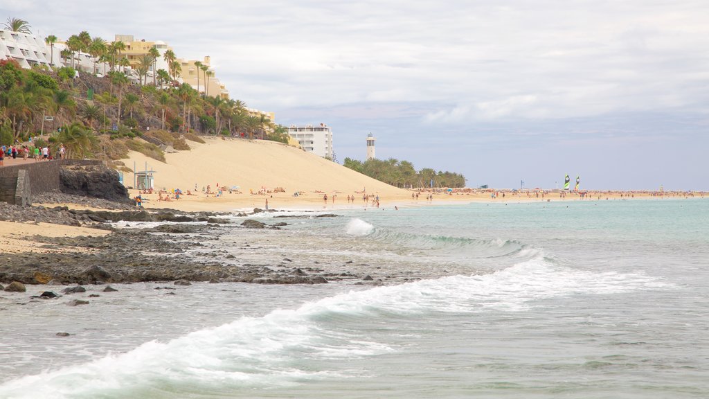 Morro Jable montrant une plage et paysages côtiers