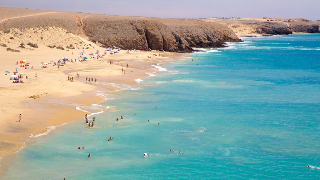 Papagayo Strand som omfatter udsigt over kystområde og en strand