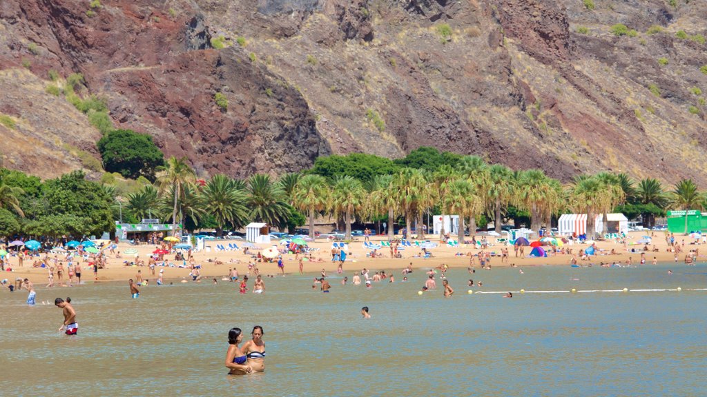 Teresitas Beach which includes general coastal views, a beach and swimming