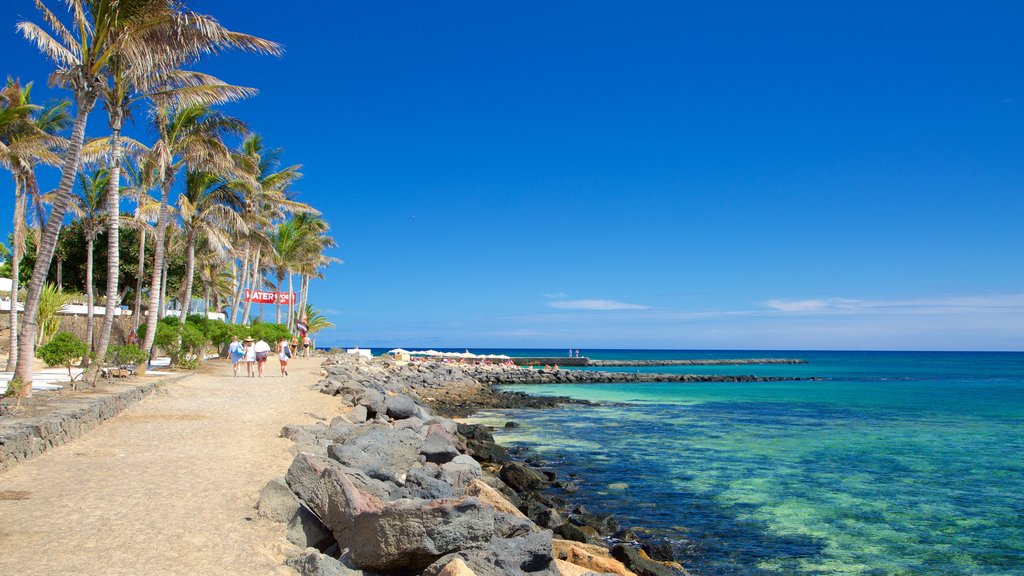 Las Cucharas Beach which includes a sandy beach, general coastal views and a coastal town