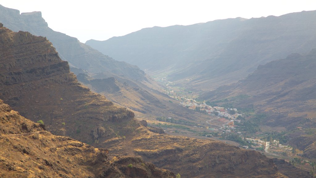 Gran Canaria que inclui um desfiladeiro ou canyon e uma cidade pequena ou vila