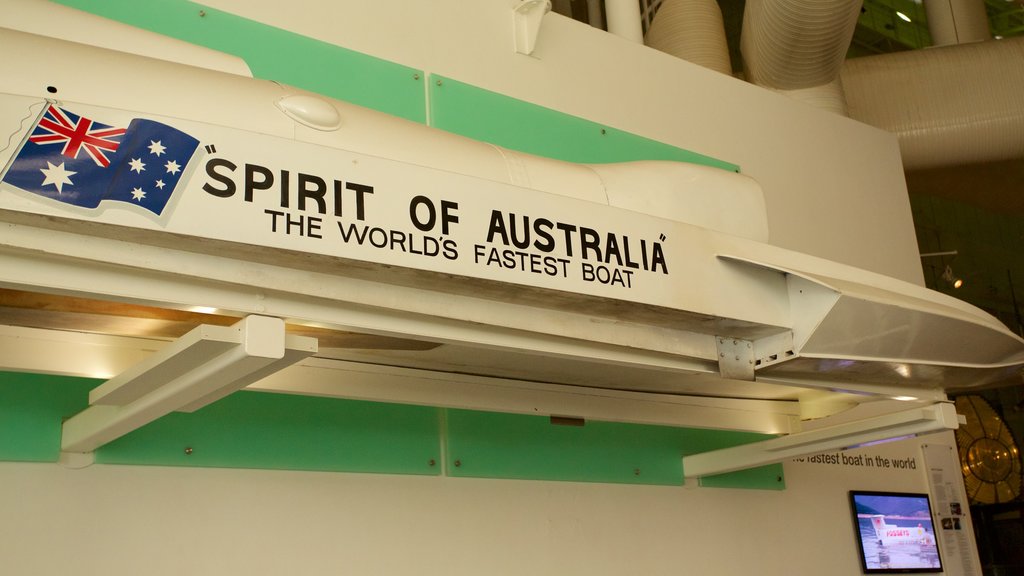 Australia National Maritime Museum featuring signage and interior views