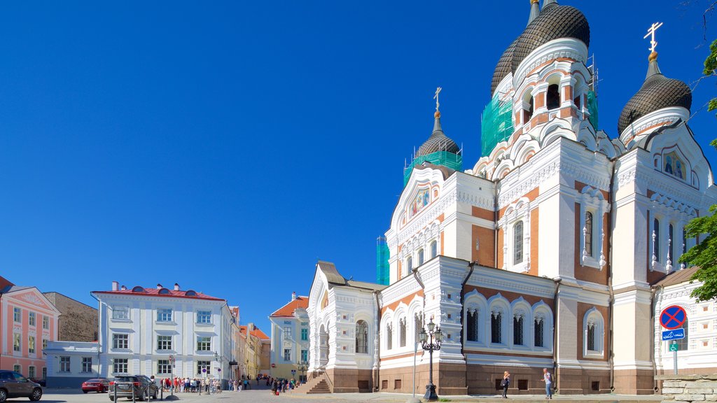 Catedral de Alexander Nevsky ofreciendo patrimonio de arquitectura, una iglesia o catedral y un parque o plaza