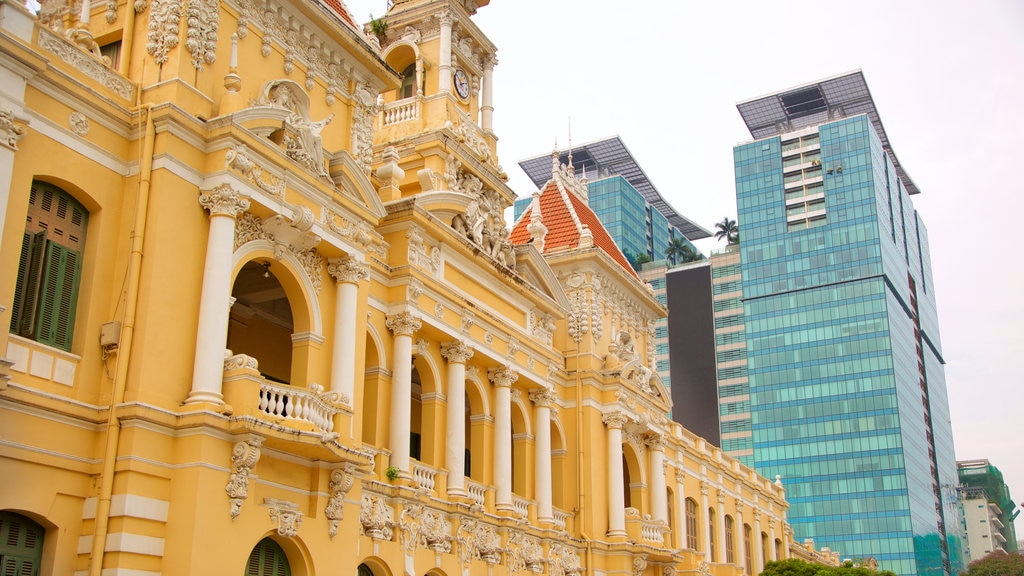 Salão da Cidade de Ho Chi Minh que inclui arquitetura moderna e arquitetura de patrimônio