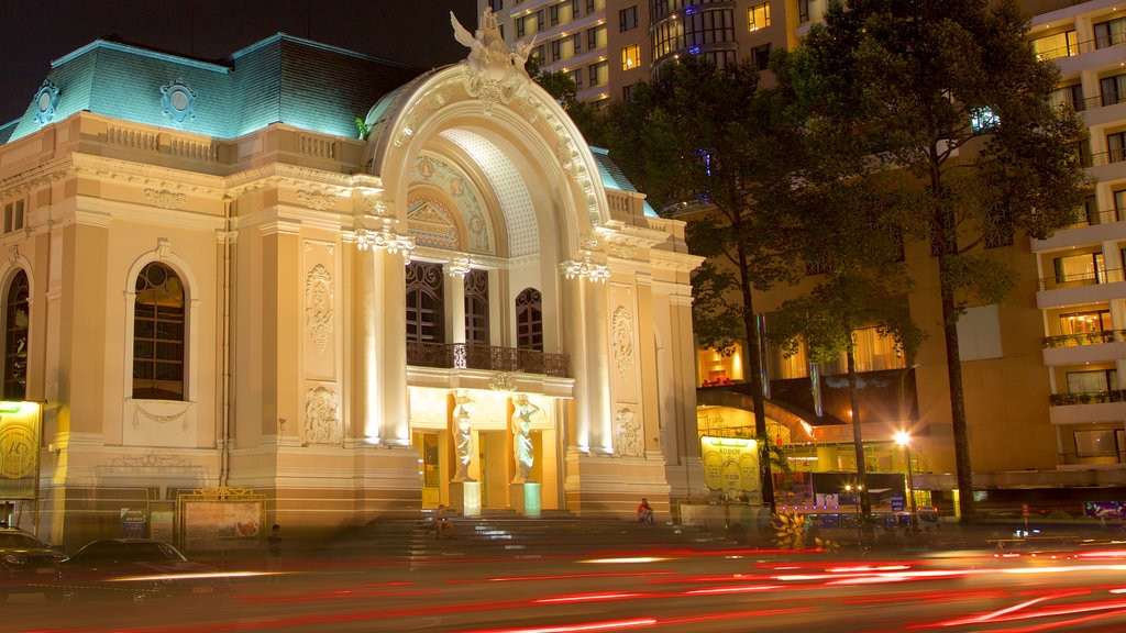 Opera House featuring heritage architecture and night scenes