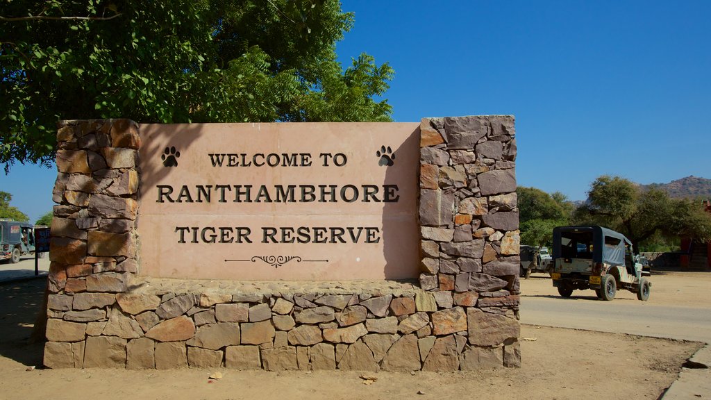 Ranthambore National Park featuring signage