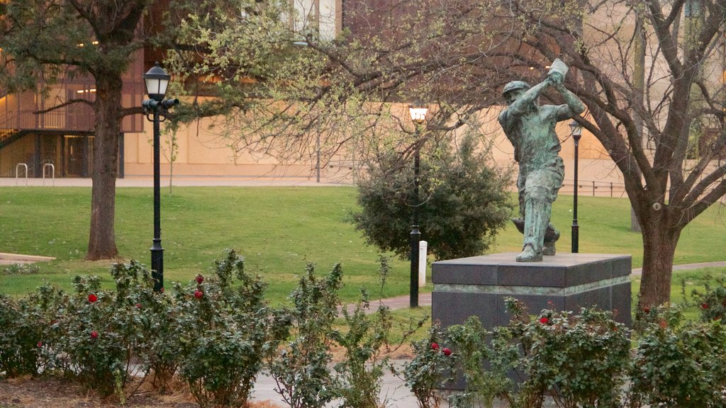 Adelaide Oval ofreciendo una estatua o escultura y un jardín