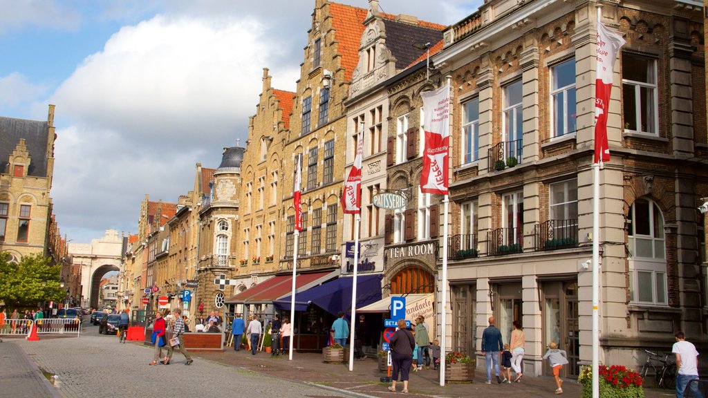 Ypres Market Square which includes heritage architecture and a square or plaza