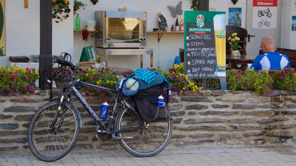 Vianden mostrando ciclismo e jantar ao ar livre