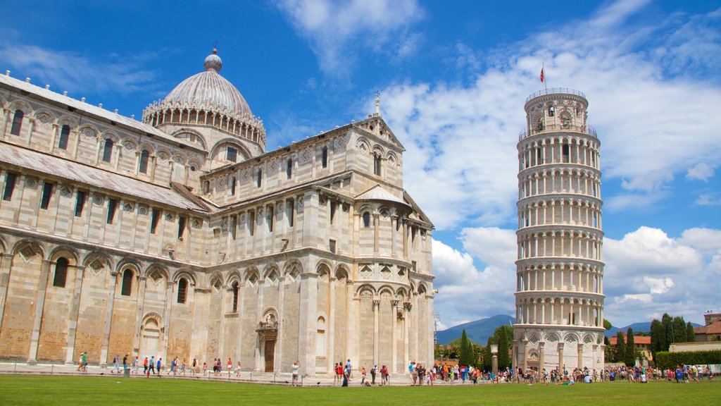 Leaning Tower featuring a church or cathedral, heritage elements and a monument