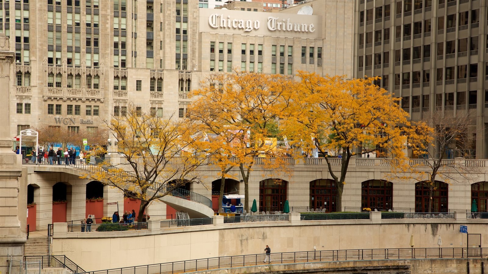 Chicago ofreciendo señalización y colores de otoño