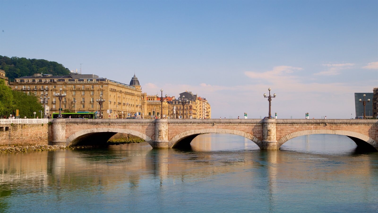 San Sebastian featuring a city, a river or creek and a sunset