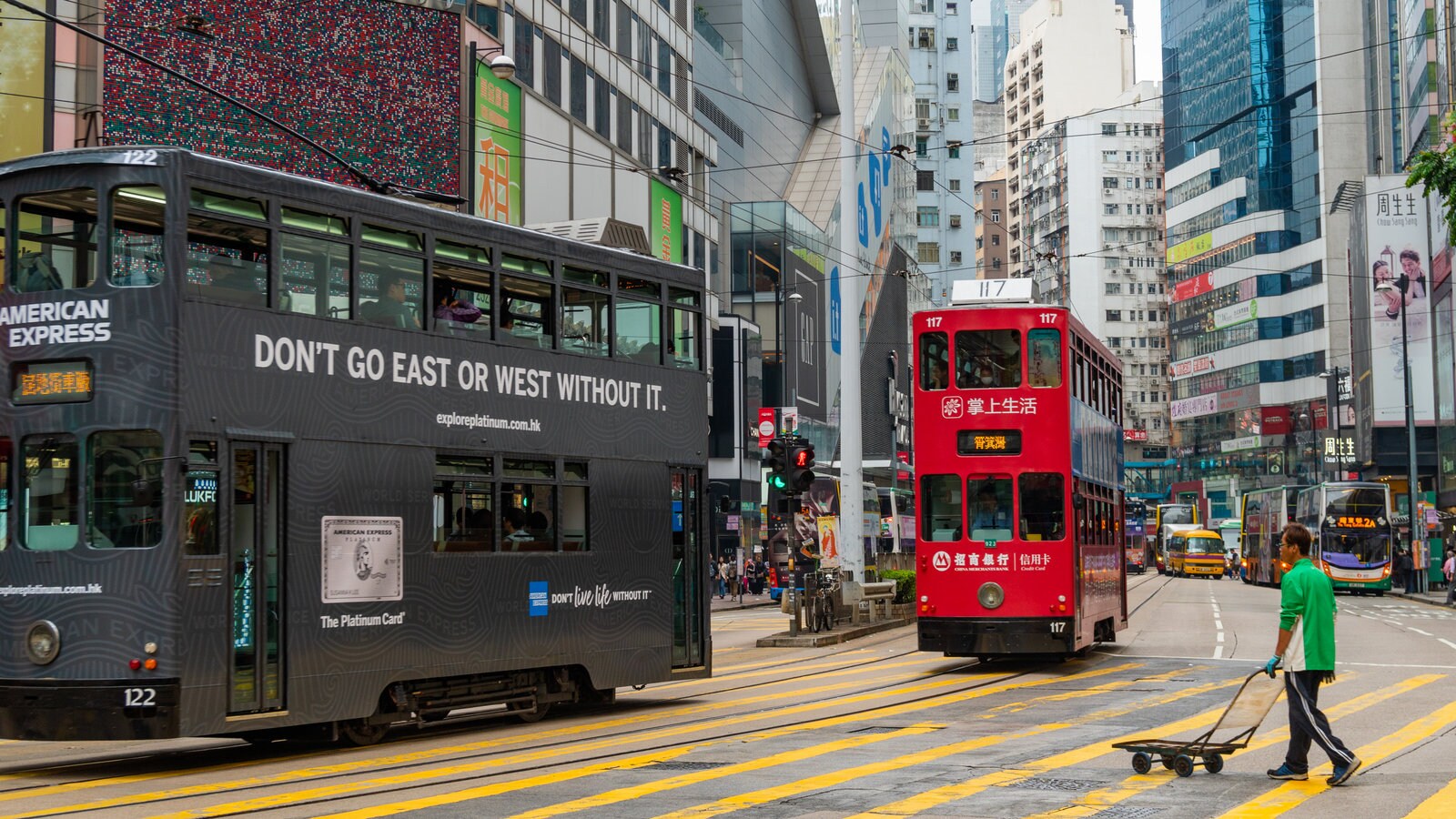Causeway Bay featuring a city, street scenes and railway items