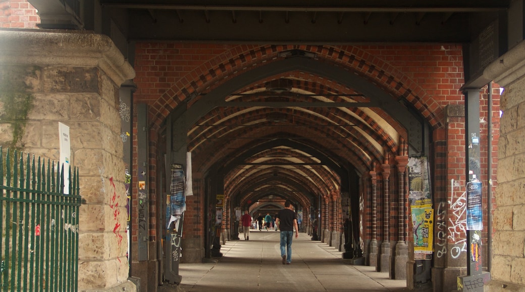 Oberbaum Bridge which includes heritage architecture and interior views