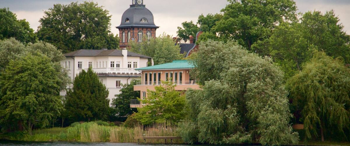 Potsdam featuring a pond, heritage architecture and heritage elements