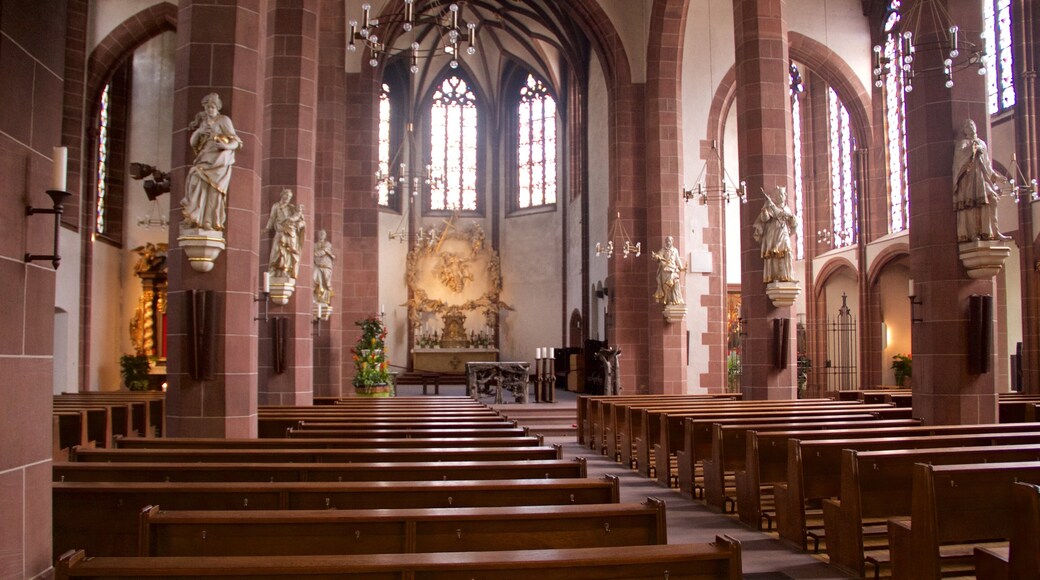 Frankfurt showing religious elements, a church or cathedral and interior views