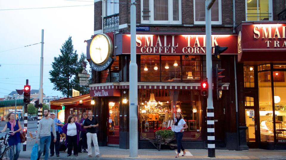 Amsterdam Southeast which includes shopping and night scenes as well as a large group of people