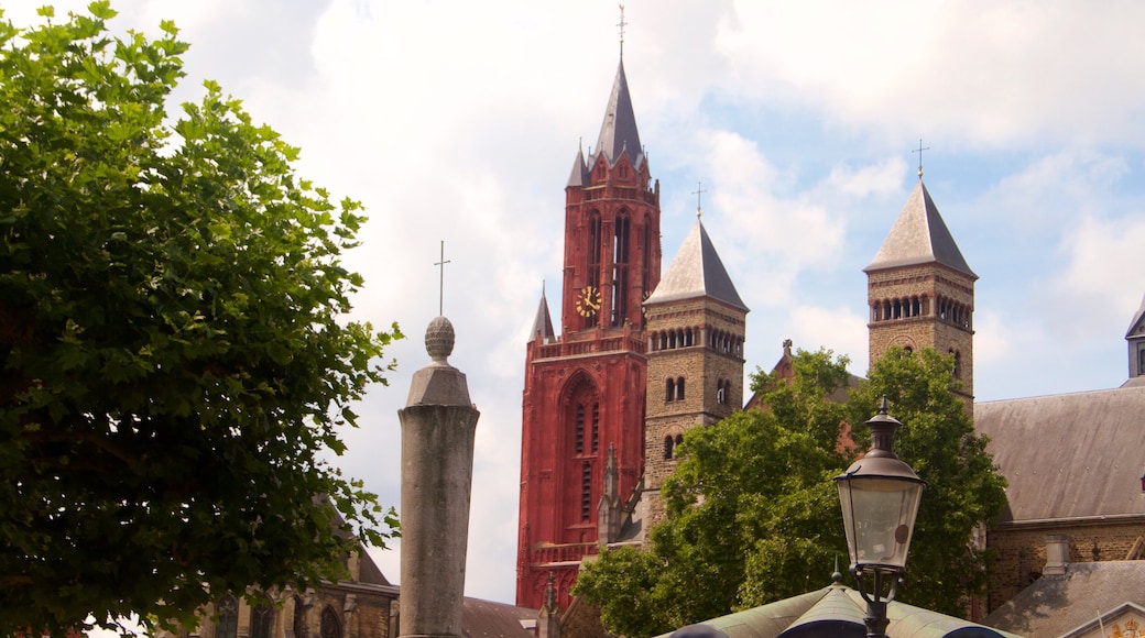 Vrijthof ofreciendo una iglesia o catedral, elementos patrimoniales y elementos religiosos