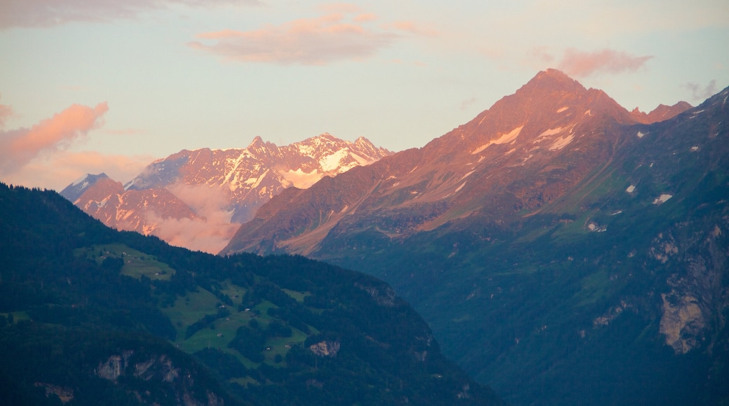 Berner Alpen das einen Sonnenuntergang und Berge