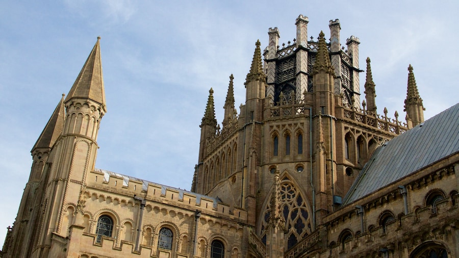 Ely Cathedral featuring heritage architecture, heritage elements and a church or cathedral