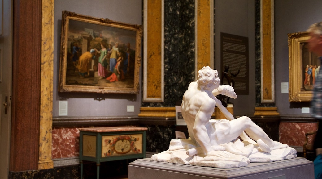 Fitzwilliam Museum showing art, a statue or sculpture and interior views