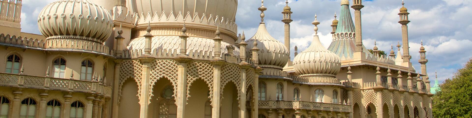 Brighton Royal Pavilion which includes a mosque, heritage elements and heritage architecture
