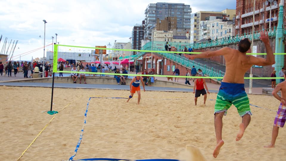 Brighton Beach mostrando un evento deportivo y también un grupo pequeño de personas