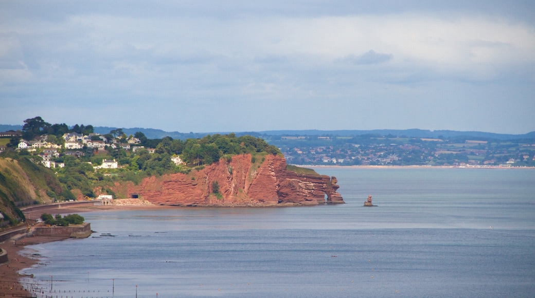 Teignmouth featuring general coastal views, a coastal town and a beach