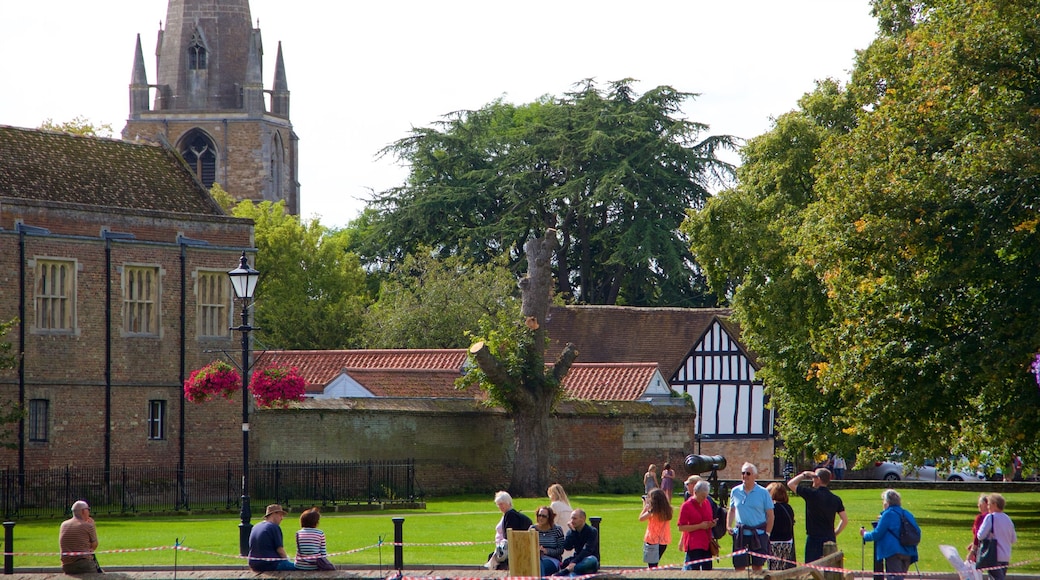 Ely Cathedral which includes heritage architecture as well as a large group of people