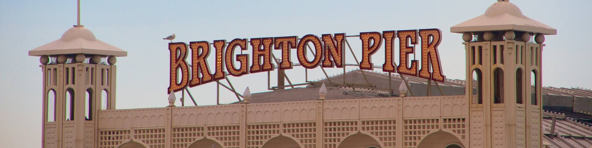 Brighton Pier featuring signage