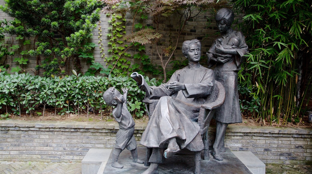 Shanghai Old Street featuring a statue or sculpture