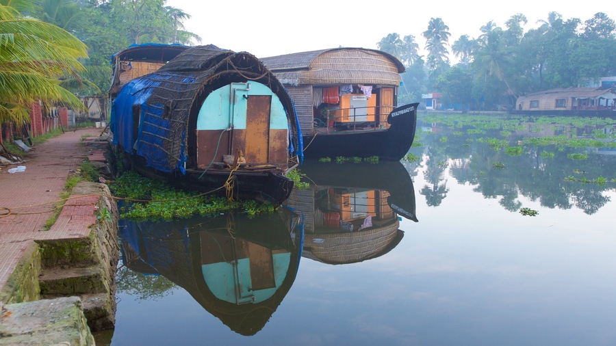 Distrito de Alappuzha mostrando un río o arroyo y una casa