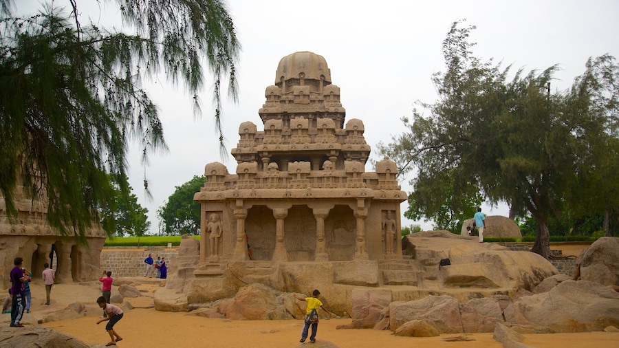 Pancha Pandava Rathas featuring heritage elements