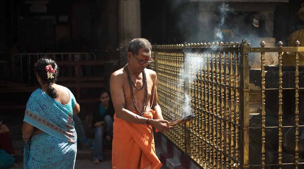 Kapalishvara Temple toont religieuze elementen en ook een klein groepje mensen