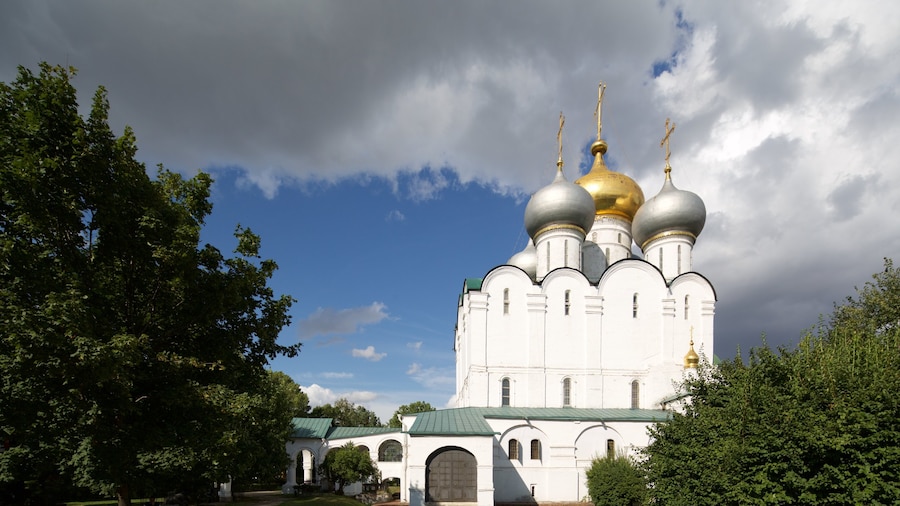 Novodevichy-klostret och -kyrkogården presenterar historisk arkitektur