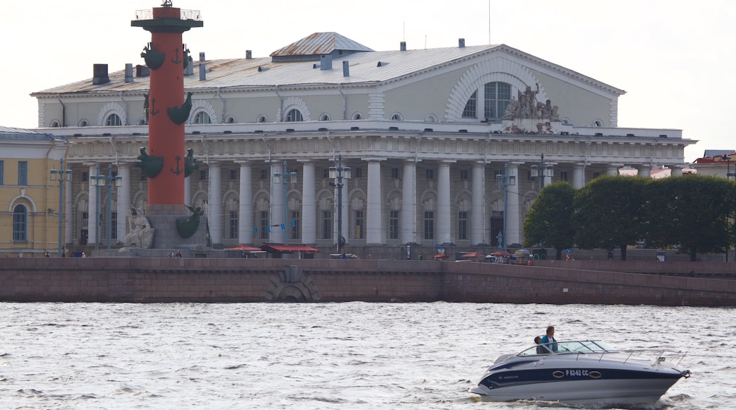 Strelka which includes heritage architecture and a river or creek