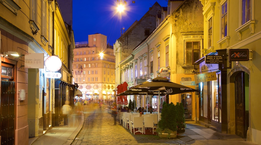 Upper Town which includes night scenes