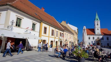 Varazdin featuring a square or plaza and outdoor eating