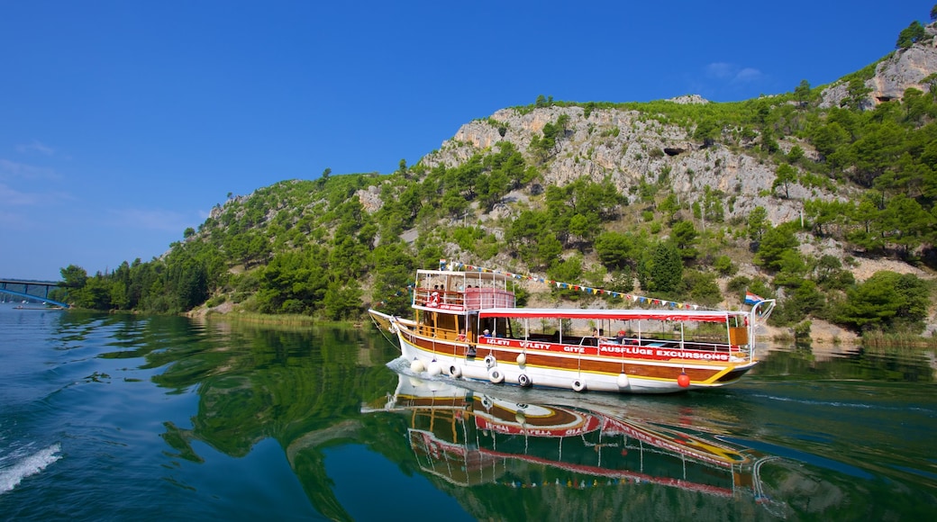 Krka National Park which includes a lake or waterhole and boating