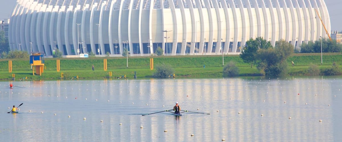 Jarun showing a river or creek and kayaking or canoeing