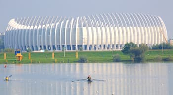 Jarun showing a river or creek and kayaking or canoeing